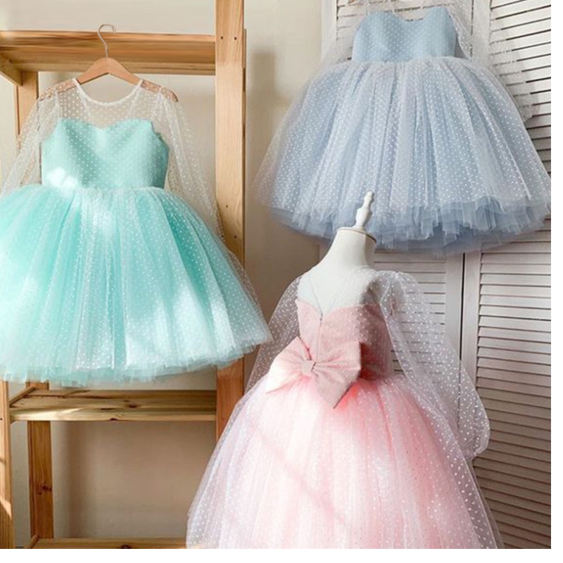 Småbarn Baby Girls Dresses Kids Elegant Princess Party Tutu Tulle Christmas Costume