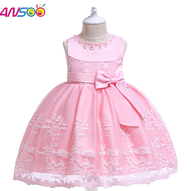 ANSOO Princess Flower Girl Dress Summer Tutu Wedding Birthday Party Kids Dresses For Girls