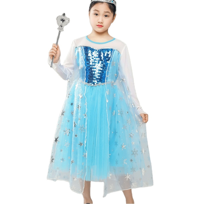 Flickor \\ 'Ice Princess Dress Costume Birthday Halloween Christmas Fancy Party Outfit