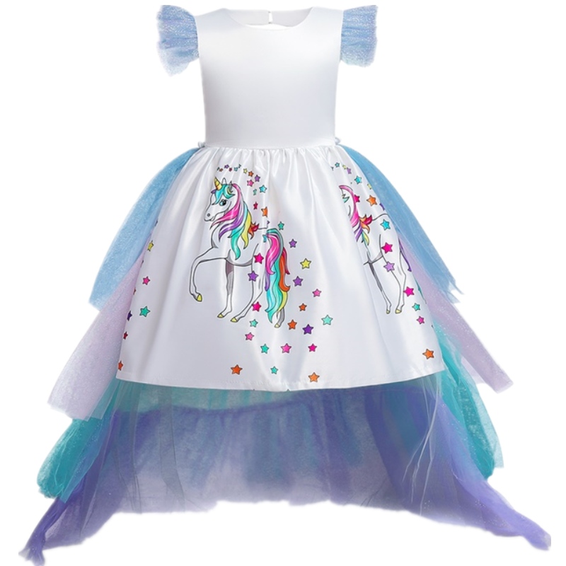 Unicorn Dress for Girls Wedding Party Ball Gown Kids Baby Birthday Princess Dress