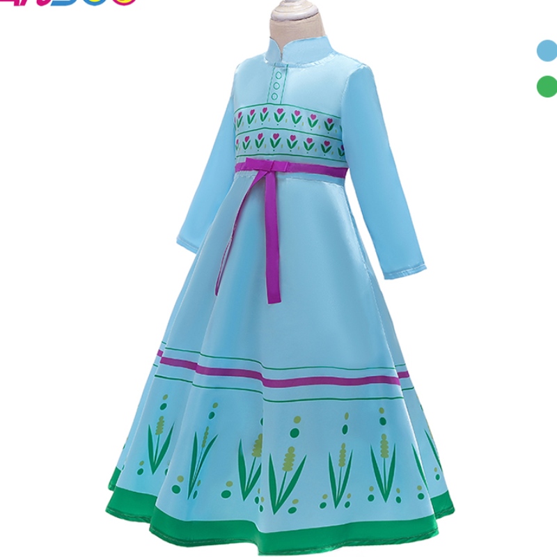 Anso Anna Elsa Princess Costumes for Kids Halloween Christmas Party Cosplay Snow Queen Fancy Dresses Girls Snowflake Prom Gown