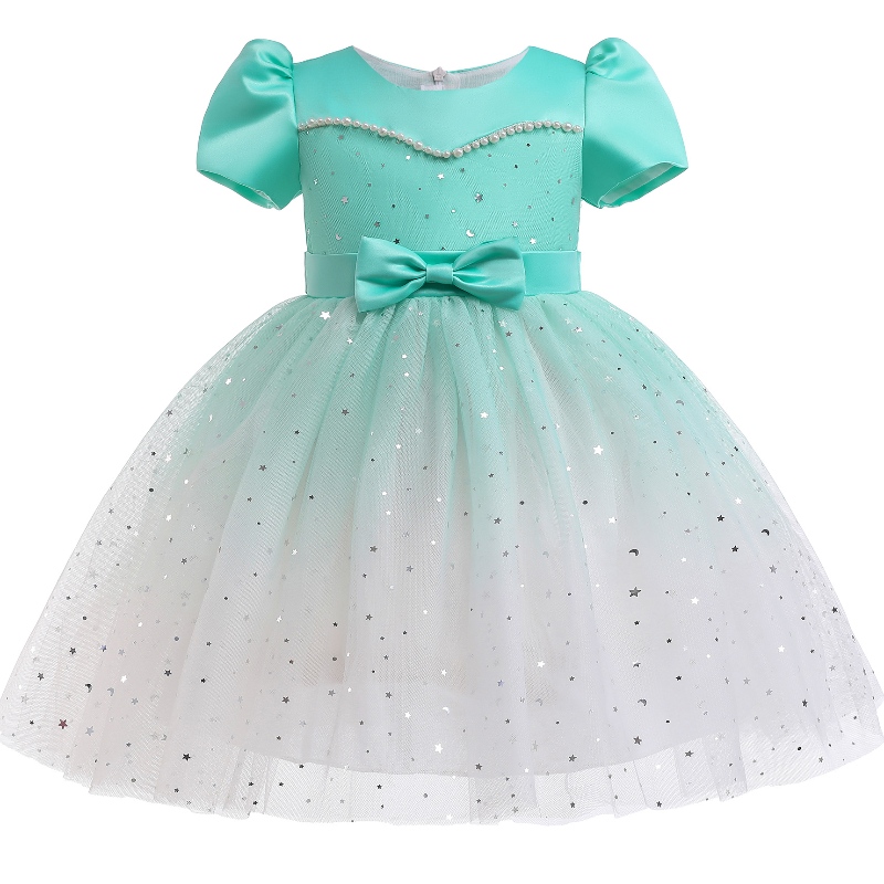 Summer Elsa Princess Dress paljett Tutu kjol barns festklänning