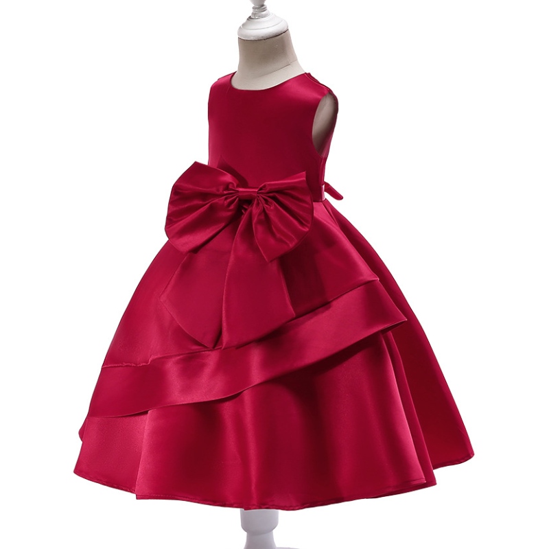 Flickor Princess Dress Red Party Dress Children's Dress Girls Performance Costumes