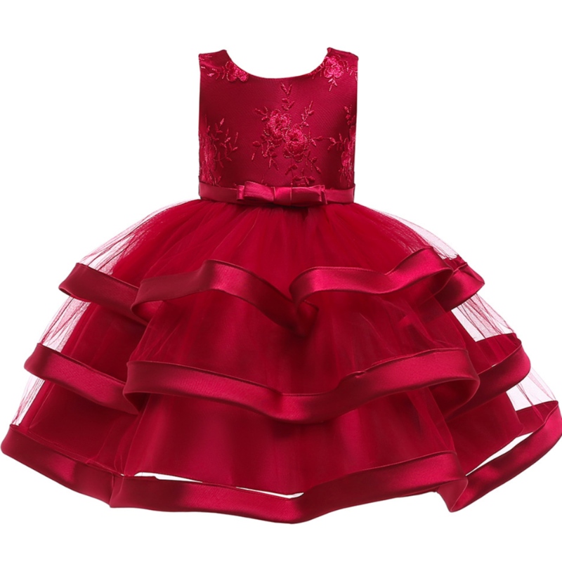 Baby Girl Wedding Dress Lovely Birthday Party Dress Sleeveless Tutu Dresses For Girls 2-12 år gamla