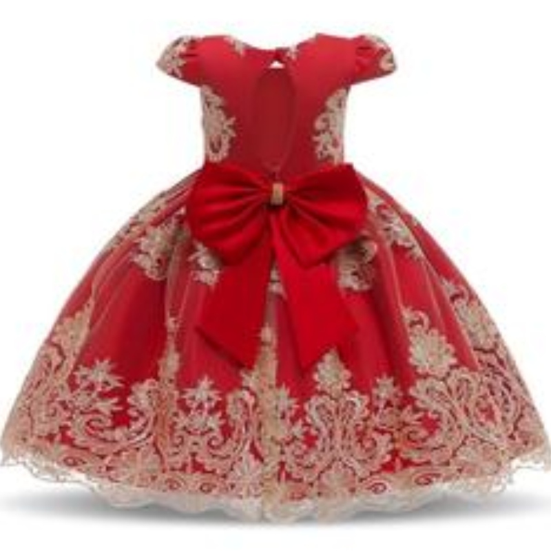 Sommarprinsessklänning Little Flower Girl Party Dress Western Style Wedding Dress