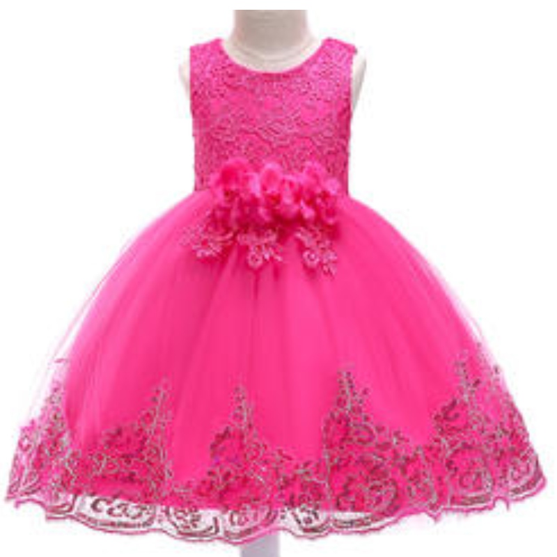 Hot Sales Girl Wedding Dress Lovely Birthday Party Tutu Dresses For Girls 2-12 år gammal ärmlös