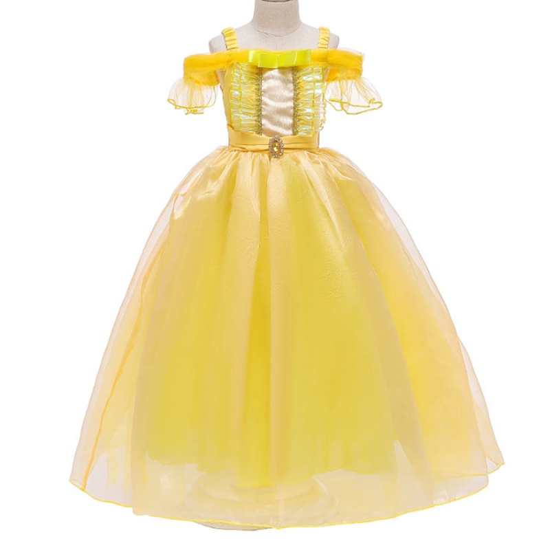 Ansoo Beauty and the Beast Belle Princess Summer Dress Kids Girl Party Dress Christmas Costume Baby Princess Dress