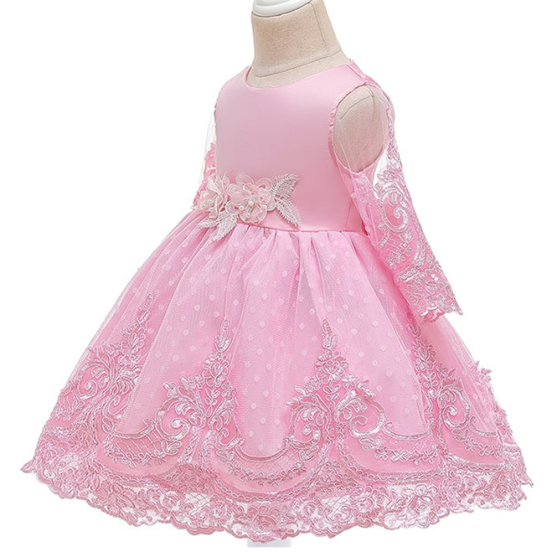 ANSOO 2022 NY STIL SOMER LITTLE GIRLS PRINCESS STELESS LONG LACE BACK Big Bow Puff Party Dress Costume i 2-13 år tjej