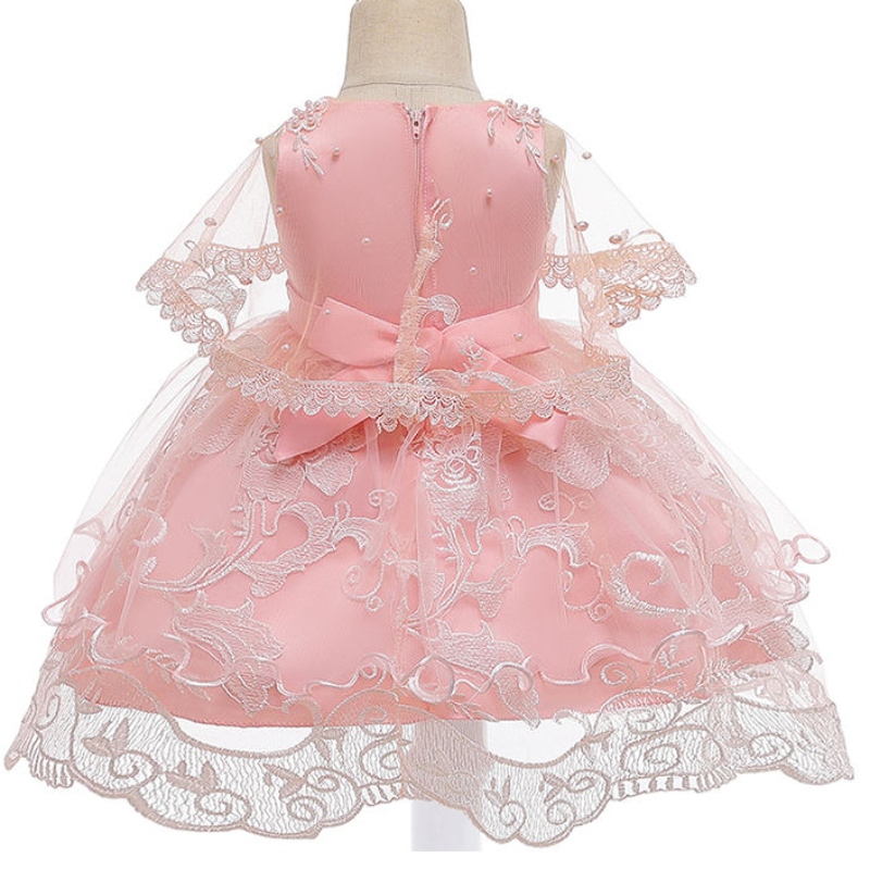 Ansoo barn ärmlösa rosa fest barnflicka klänning bomull elegant prinsessa klänning för flicka 2-10 år tutu bröllopsklänningar för flicka