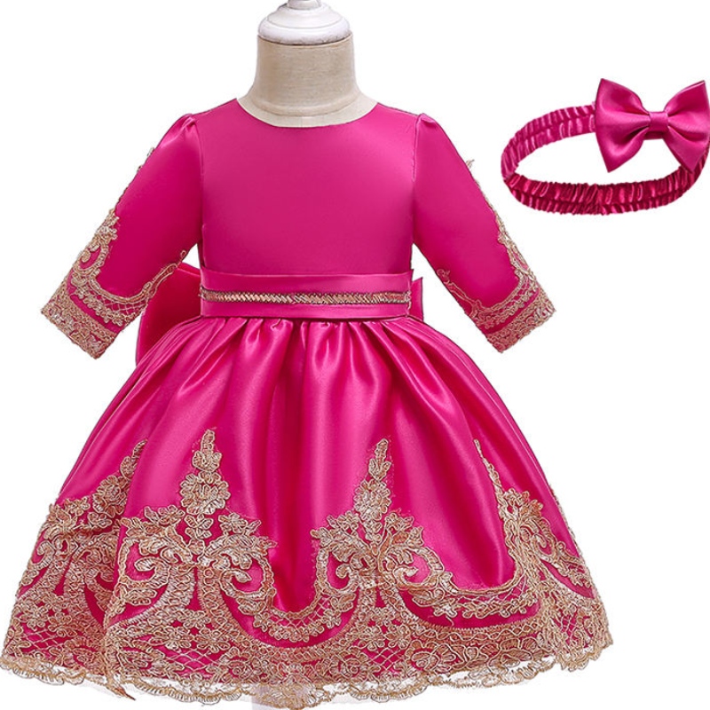 ANSOO 11Color High Quality Baby Clothes Exclusive New Style Lace Dress Princess Dress With Headdress Satin Party Dress for Girls