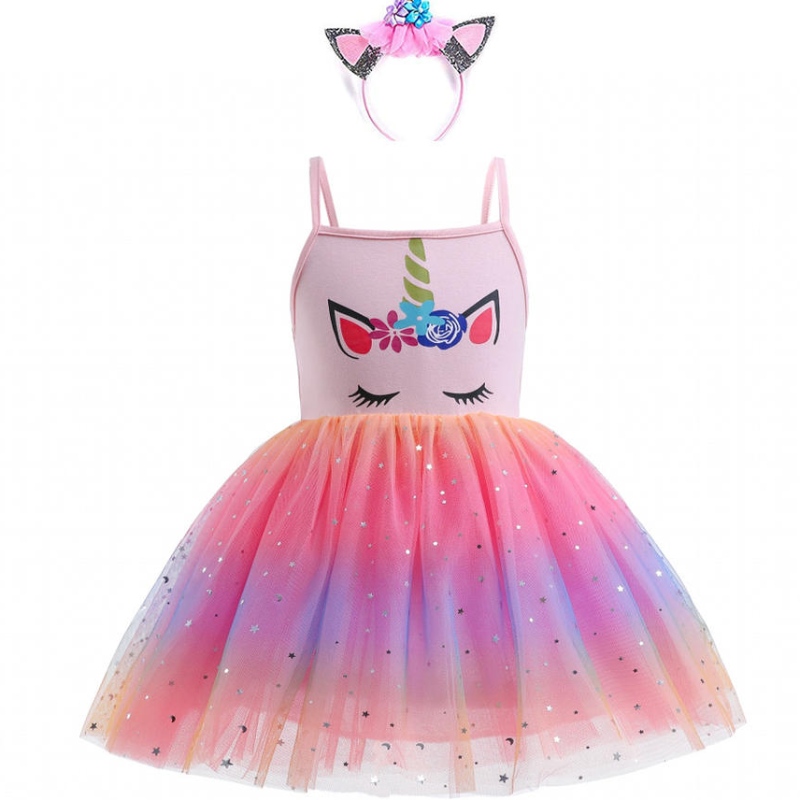 2022 New Girl Unicorn Dresses Girls Tutu Princess Party Dresses Birthday Party Cosplay Costume