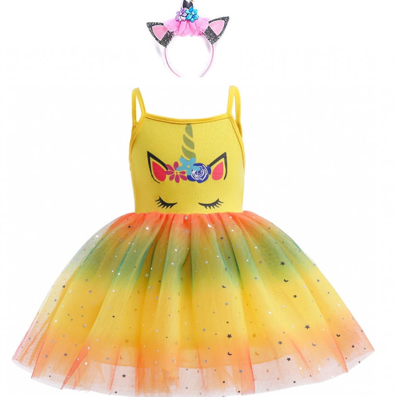 2022 New Girl Unicorn Dresses Girls Tutu Princess Party Dresses Birthday Party Cosplay Costume