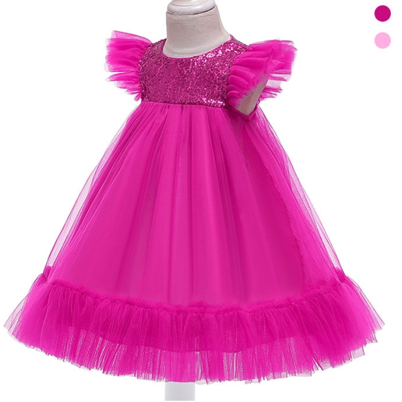 ANSOO Pink Tutu Flower Girls \\ 'Children Party Princess Baby Girl Wedding Dress 2-10 För festbröllopsflickor barn