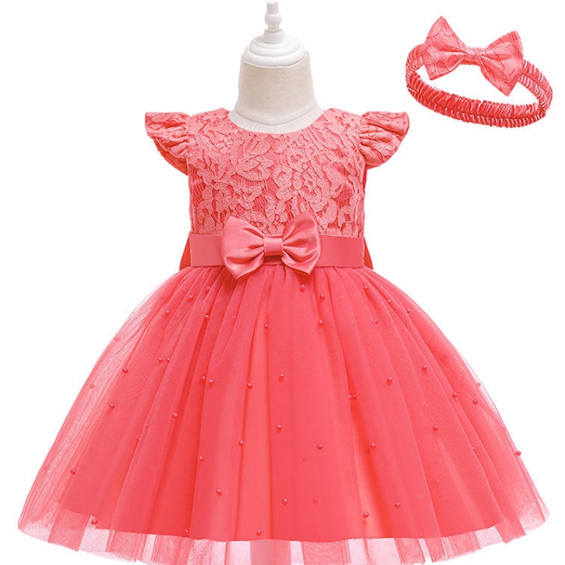 European Style Girl Wedding Dress for Kids Lovely Birthday Party Tutu Dresses for Girls 2-12 år gammal ärmlös