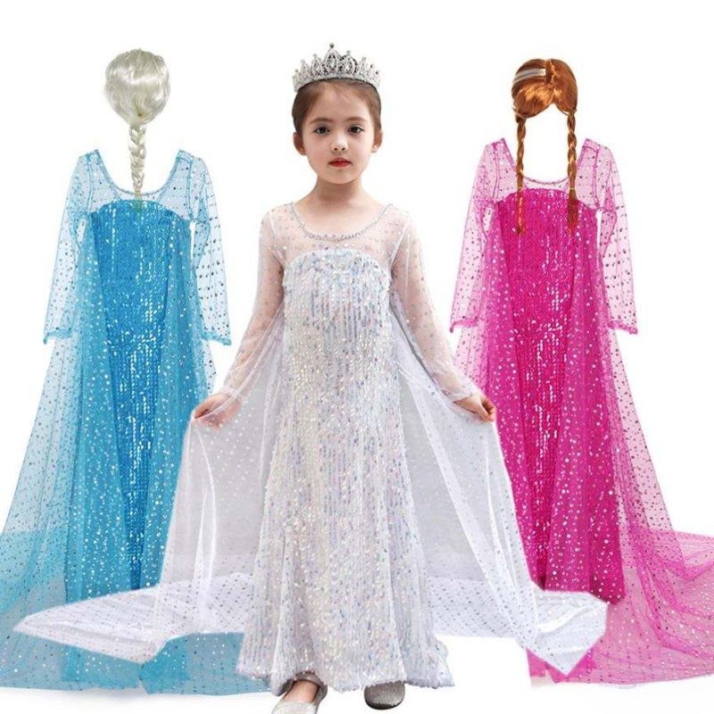 Baige ins amazon het försäljning snö drottning elsa klänning blingbling hallowen prinsessa flicka födelsedagsfest klänning