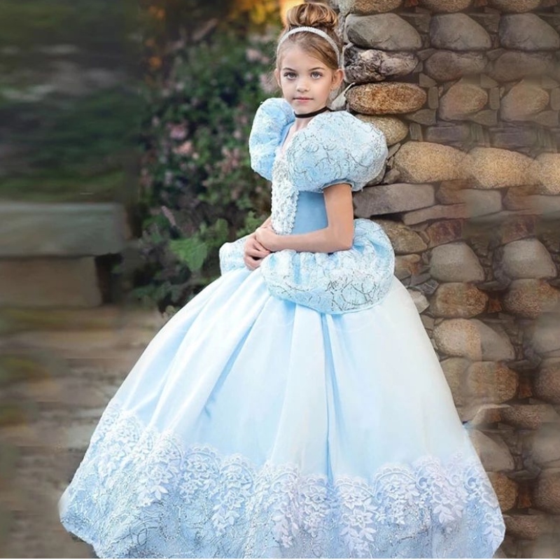 Snow White Girls Princess Costume For Kids Carnival Party Children Klädflickor Cosplay Klä upp Robe