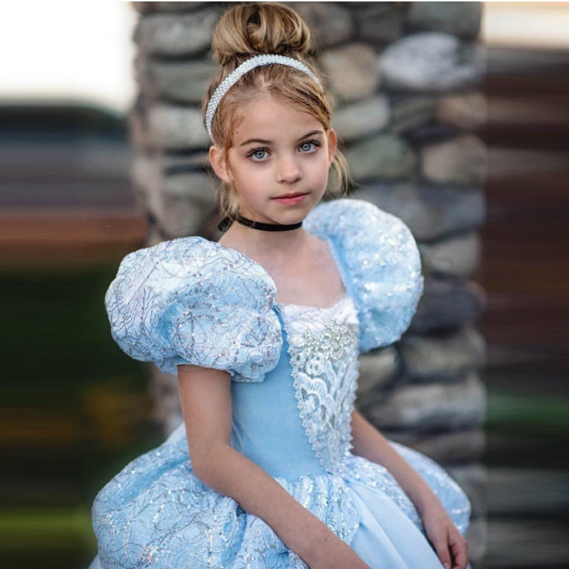 Snow White Girls Princess Costume For Kids Carnival Party Children Klädflickor Cosplay Klä upp Robe