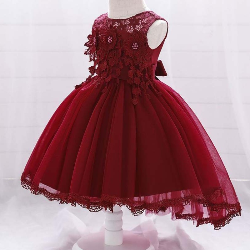 Baige Flower Girls Wedding Dress Baby Girls Doping Princess Tailing Dresses