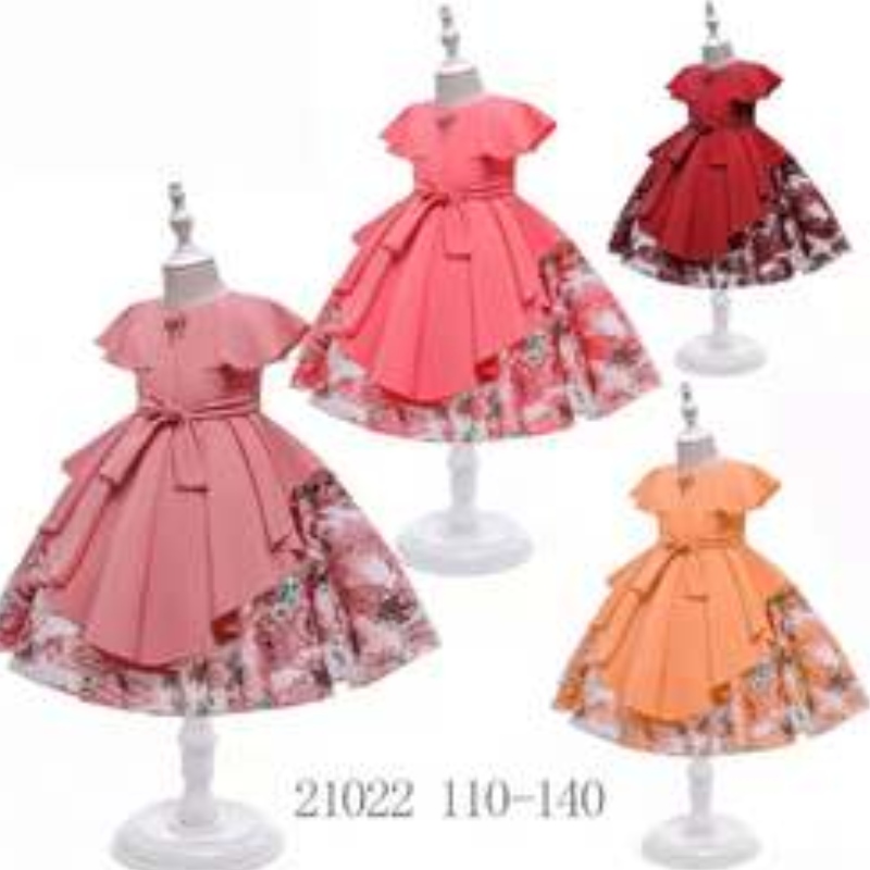 In-Stock baby pärlor satin flicka klänning barn frock design barn cny plagg