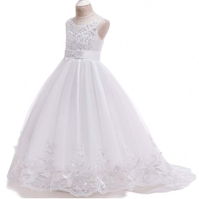 Baige Fancy Little Girls Prom Diamond Dresses Puffy Party Maxi Dress For Kids Long Children Maxi Ball Bowns