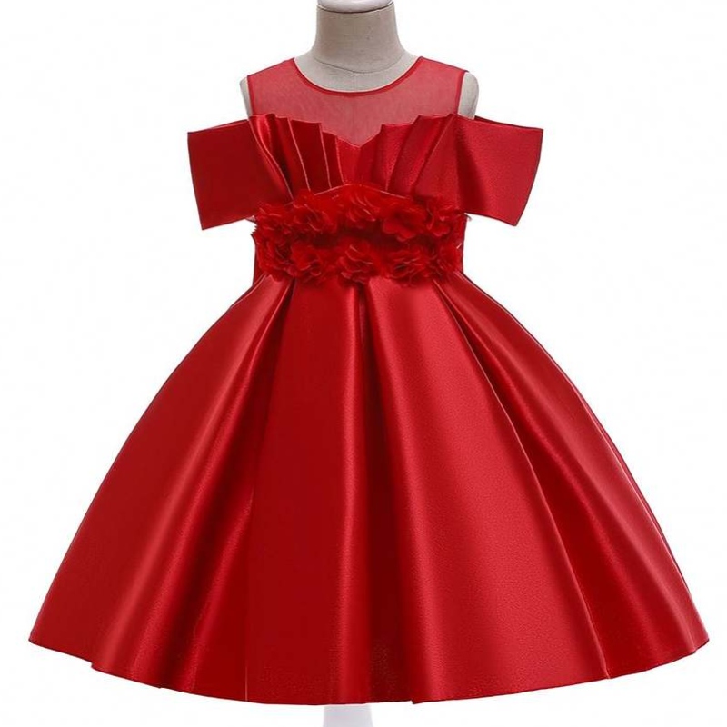 Baige New Kids Princess Flower Dress Off-Shoulder Christmas Evening Baby Girls Party Dresses