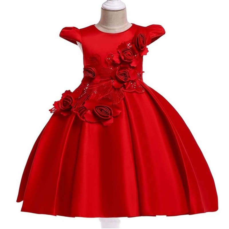 European Style Flower Girl Dress for Wedding Lovely Baby Girls Dress Designs For Birthday Kids Fluffy Party Dress för 3 år L5070