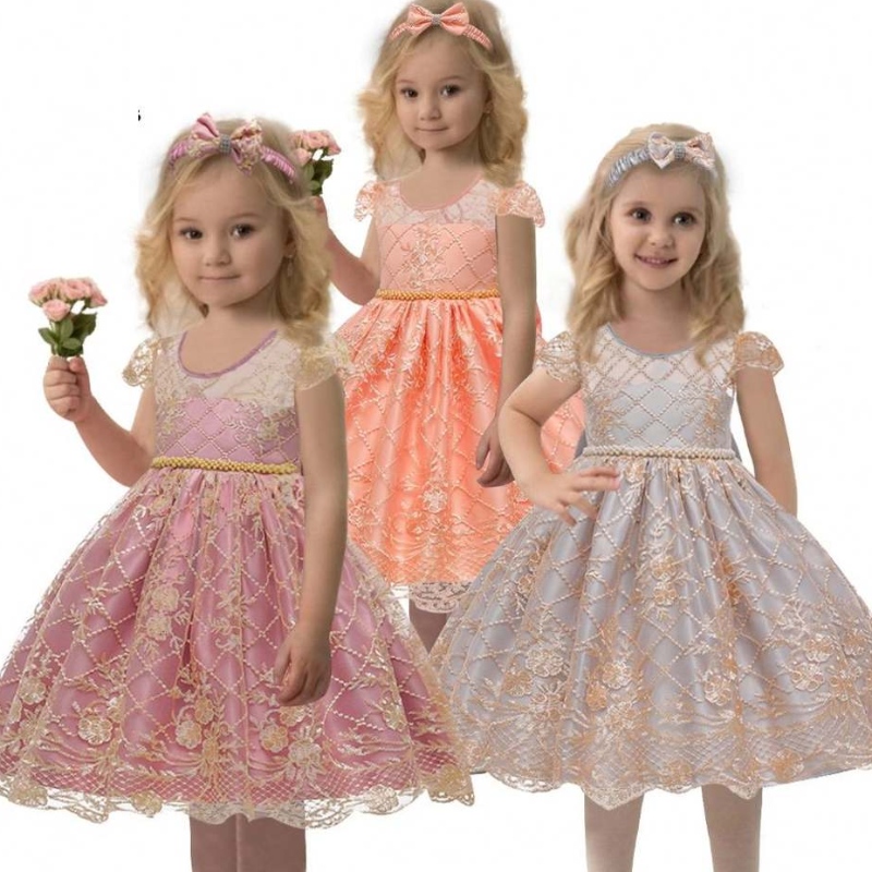 2021 Partihandel Baby Smoking Clothing Girl Frock Designs 0-6 år Girl Baptismklänningar 7933