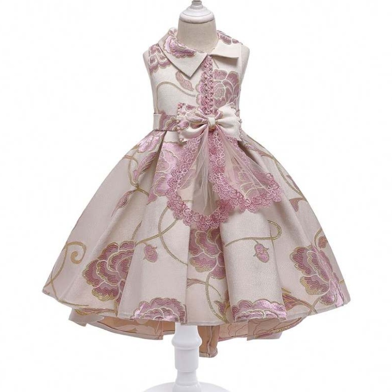 Baige 3-10 Years Factory Wholesale Kids Party Dress Kids Wedding Party Tailing Dress T5189