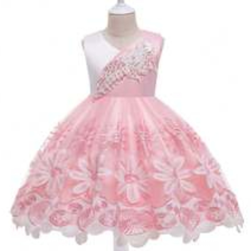 Baige Lovely Bowknot Sequined Baby Girl Dress for Birthday Fluffy Party Dress Girl Dress for Baby