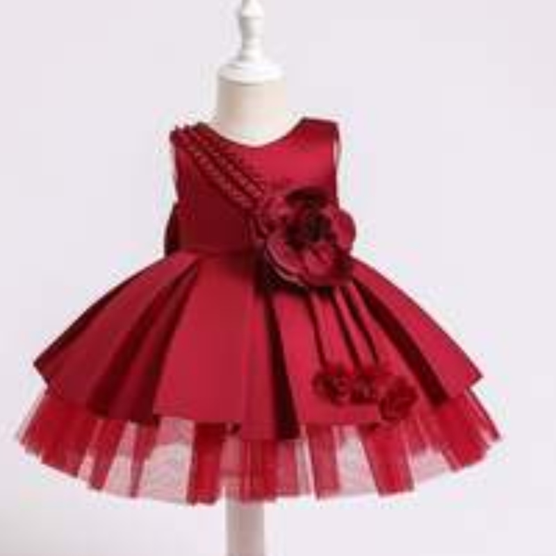 Baige Flower Girls Dress Baby Wedding Party Princess Clothing Kids Evening Girl Dresses XZ001