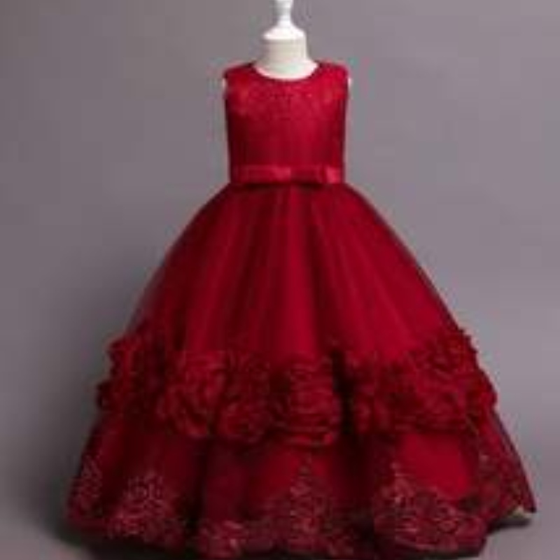 Baige New Design Children's Clothes Long Style Evening Ball Gown Baby Girl Birthday Party Dress 68053