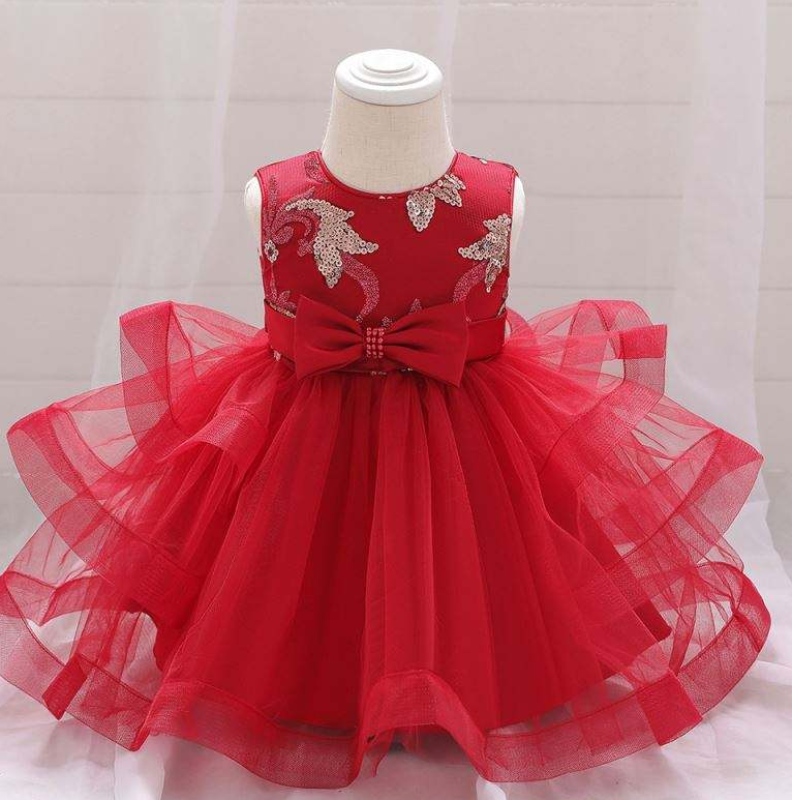 Ny ankomst Baby Girl Puffy Wedding Dress Birthday Dress Party Wear Evening Little Girls Dress L1929XZ