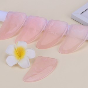 Rose Quartz High Quality Rose Quartz Scraping Board Green Pink Jade Blackbian Crystal Facial Guasha Scrapping Board Jade Stone