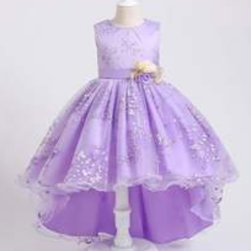 Baige Green Children Flower Fairy Princess 4-15 Years Baby Girls Puffy Dress Design for Party 2153