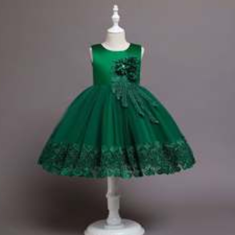 Baige New Fashion Christmas Kids Party Dress 3 To12 Years Children Party Performance Ball Gown 68032