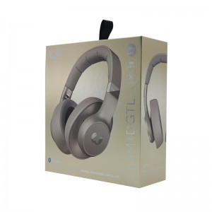 Hörlurar förpackningslåda Dubbel kopparpapper Laminerad grå brädsklaffmagnetlåda Hårt papperslåda