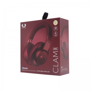 Hörlurar förpackningslåda Dubbel kopparpapper Laminerad grå brädsklaffmagnetlåda Hårt papperslåda