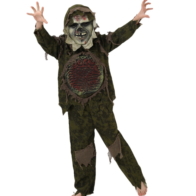 Swamp Monster Thing Halloween Scary Terror Cosplay Costumes For Kids Horrible Viscera Clothing Ghost Zombie Camouflage