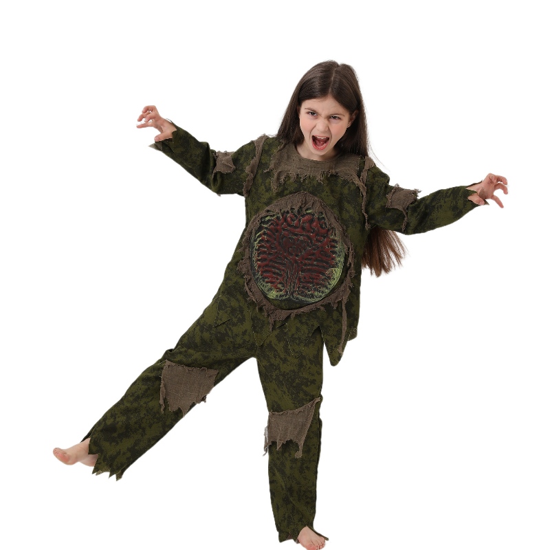 Swamp Monster Thing Halloween Scary Terror Cosplay Costumes For Kids Horrible Viscera Clothing Ghost Zombie Camouflage