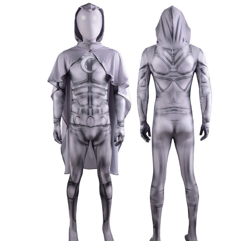 Superhero Moon Knight Costume Marc Spector Movie Cosplay Halloween Jumpsuit bodysuit för barn och män