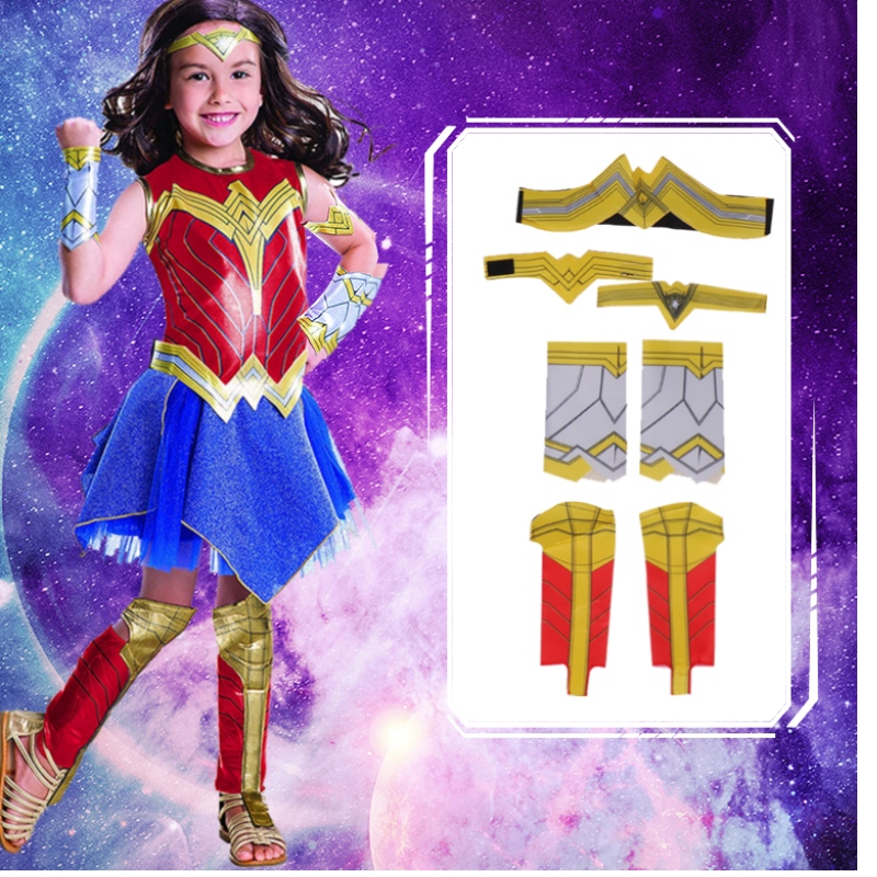 Little Girls Superhero Goddess Diana Party Role Play Dress Up Kids Halloween Dawn of Justice Wonder Girl Cosplay Costume