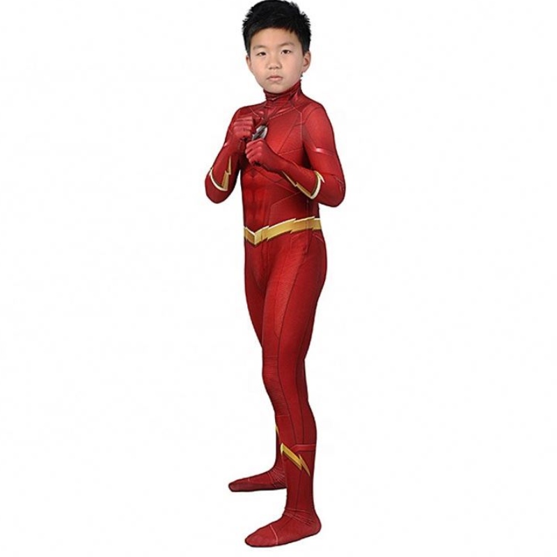 Fabriksdirektförsäljning The Flash Season 5 Barry Allen Kids Superhero Costumes Tights and Costumes Cosplay