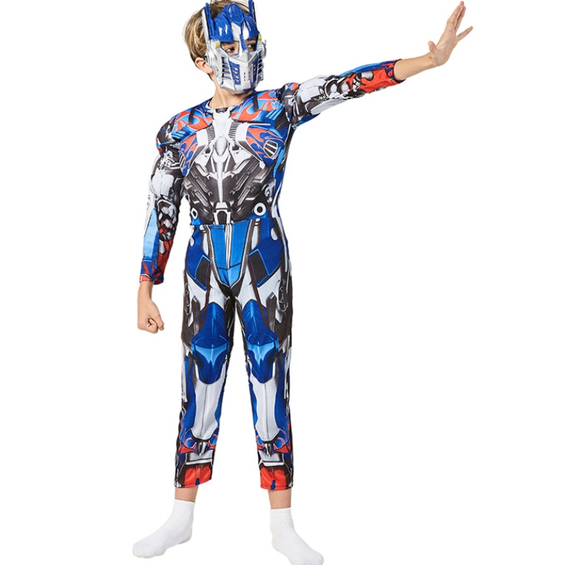 Pojkar optimus muskel robot prime fancy klär upp amerikansk pojke superhjälte purim cosplay halloween barn kostym