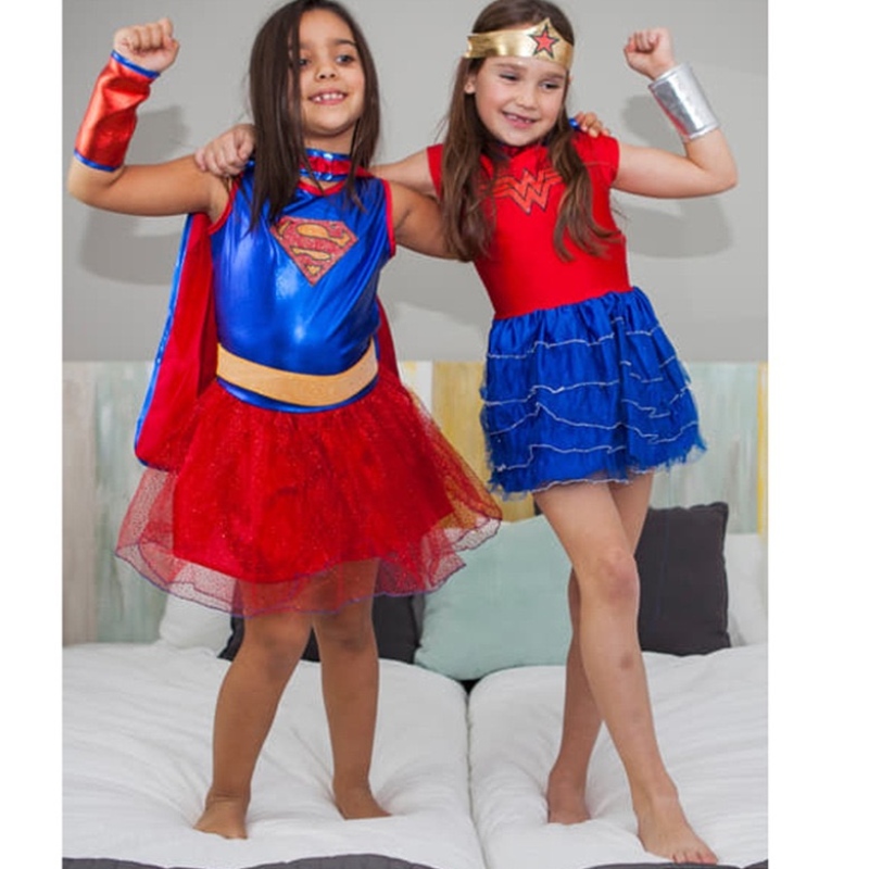 Hot Sale Justice League Child's Supergirl Tutu Dress Halloween Costumes for Girls