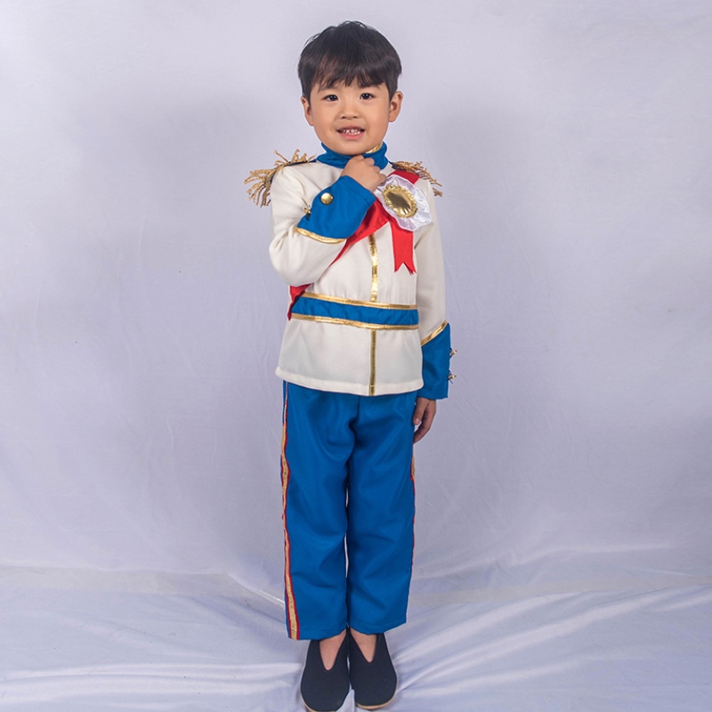 Halloween Christmas Cosplay Party Outfits Fancy Dress Up Kids Boys Medieval Prince Boy King Costume