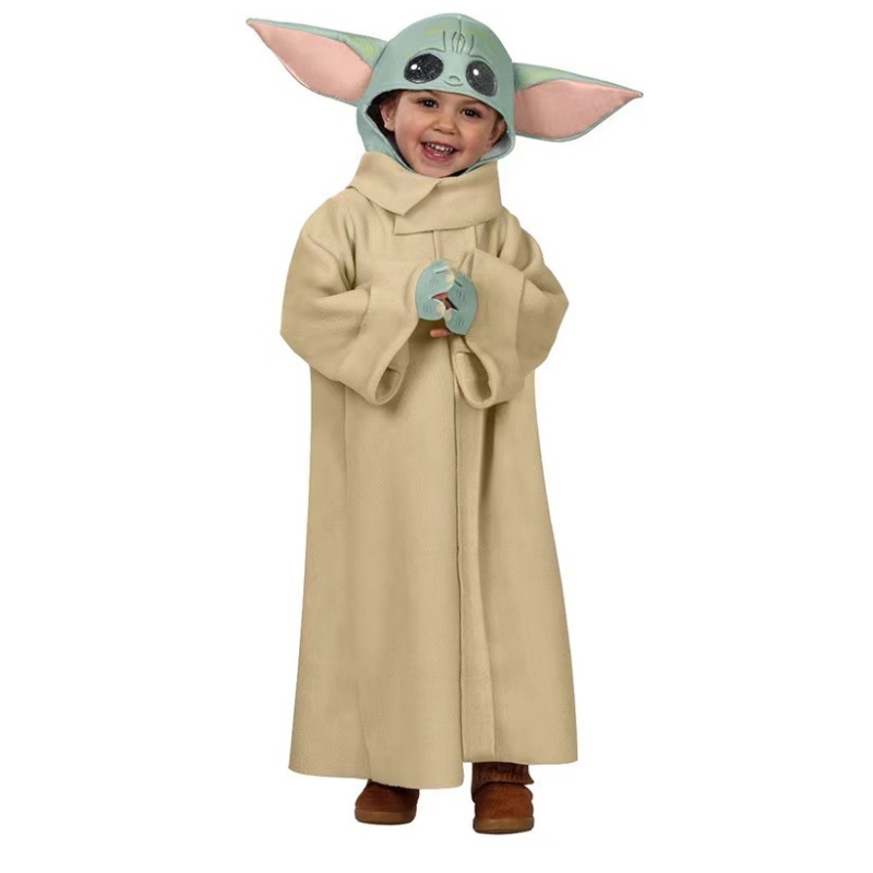 Heta försäljning barn supersöt långärmad jumpsuit baby yoda kostym för halloween