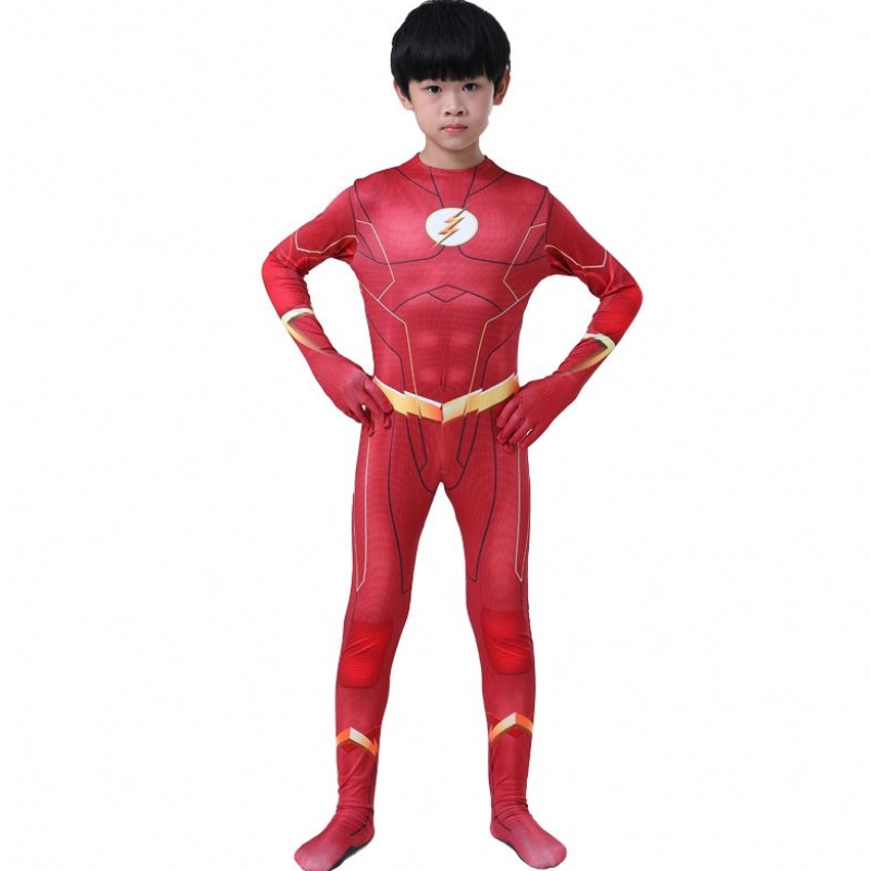 Coola vuxna barn pojkar komiska fantasi superhjälte halloween carnival party outfit cosplay The Flash Man Children \\ 's kostymer kostym