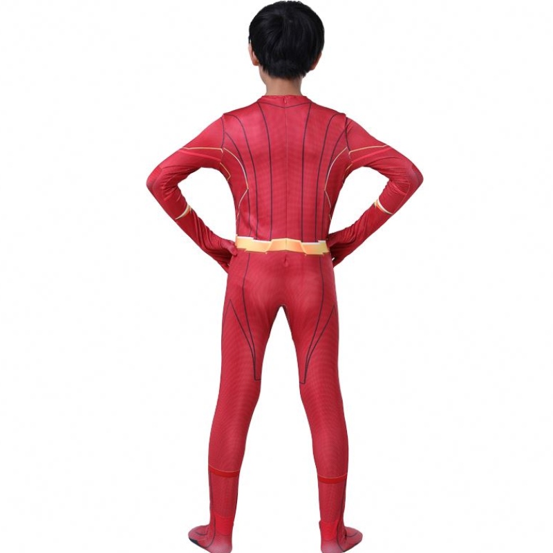 Coola vuxna barn pojkar komiska fantasi superhjälte halloween carnival party outfit cosplay The Flash Man Children \\ 's kostymer kostym