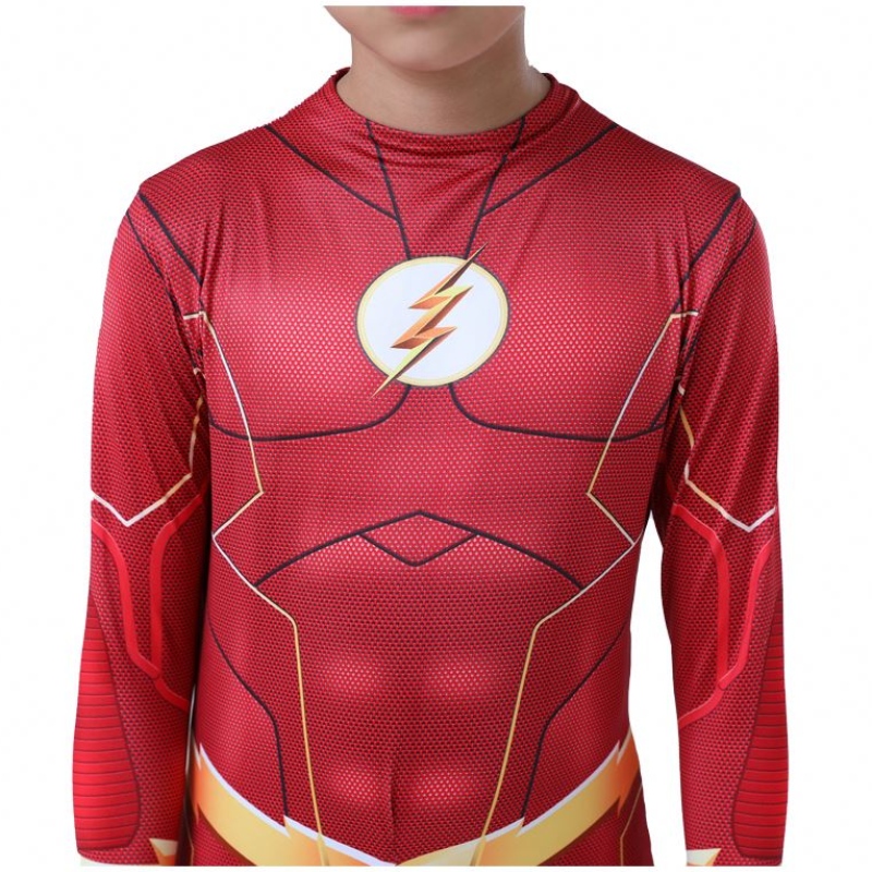 Coola vuxna barn pojkar komiska fantasi superhjälte halloween carnival party outfit cosplay The Flash Man Children \\ 's kostymer kostym