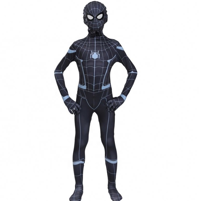 Fantastisk Shadow Spider Mask TV&FILM Avenger Halloween Cosplay Clothes for Kids&astults Superhero Black Spiderman Costume Suit